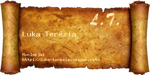 Luka Terézia névjegykártya
